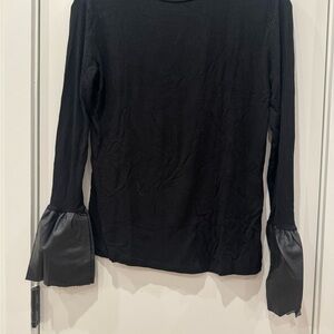 Zara Black Top with Flared Sleeves